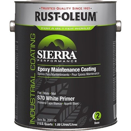 Rust-Oleum Primer, S70, 1 gal, Gray, Flat, Epoxy Acrylic, Water 208113